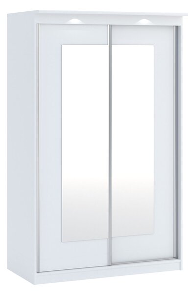 Šatní skříň se zrcadlem 120 cm ODESSA - bílá