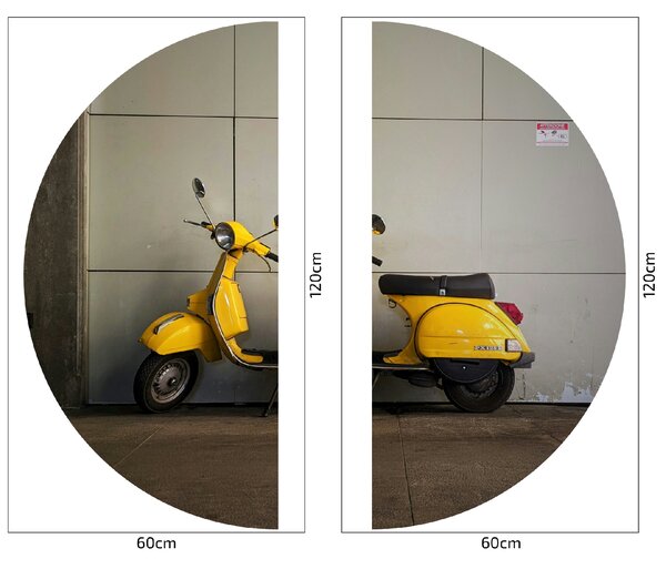 PIPPER. Textilní kruhová samolepka na zeď "Vespa" Velikost: 100cm