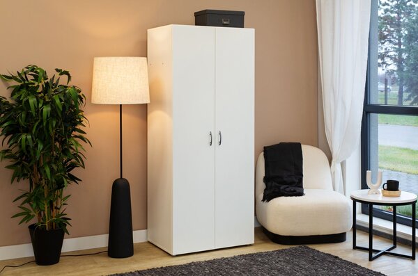 Dvoudveřová šatní skříň 74 cm RICHLAND - bílá