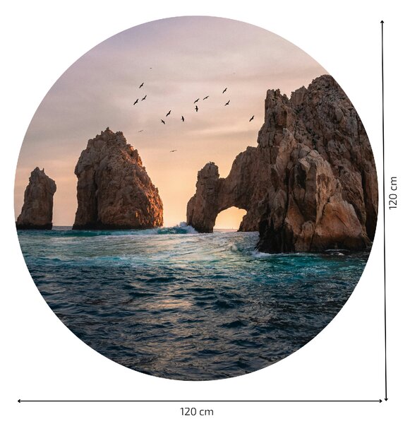 PIPPER. Textilní kruhová samolepka na zeď "Los Cabos" Velikost: 60cm