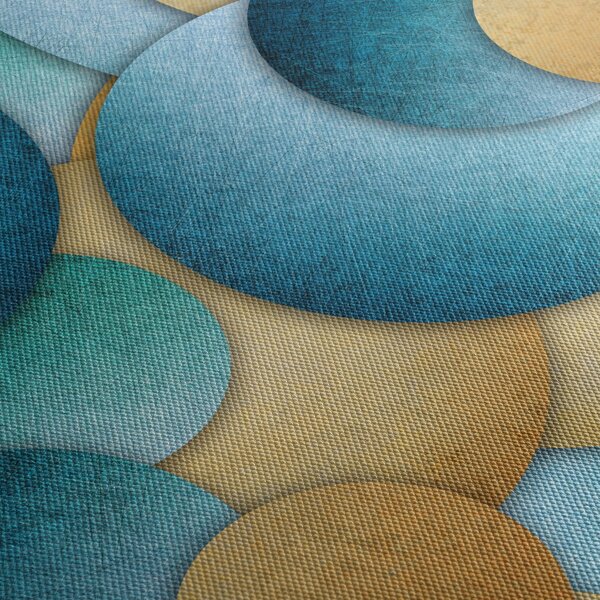 Obraz abstrakce kruhy (210x100 cm)