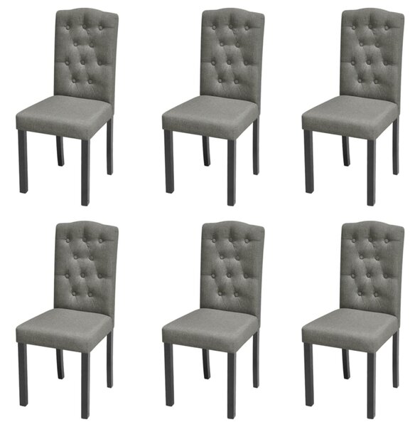 Jídelní židle 6 ks šedé textil