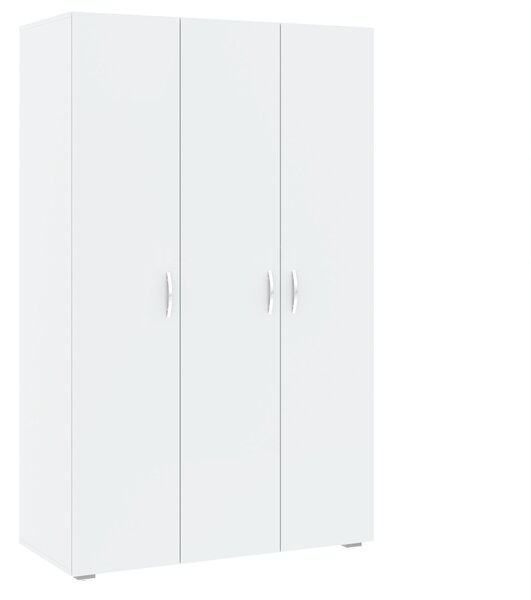Třídveřová šatní skříň 111 cm RICHLAND - bílá