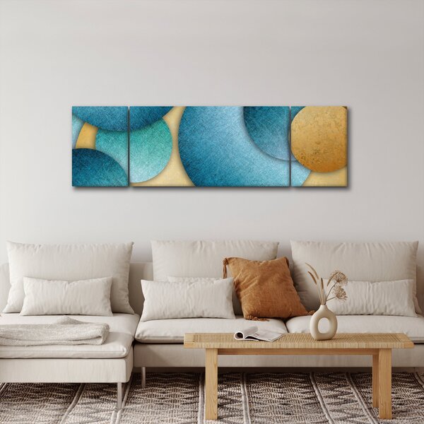 Obraz abstrakce kruhy (170x50 cm)