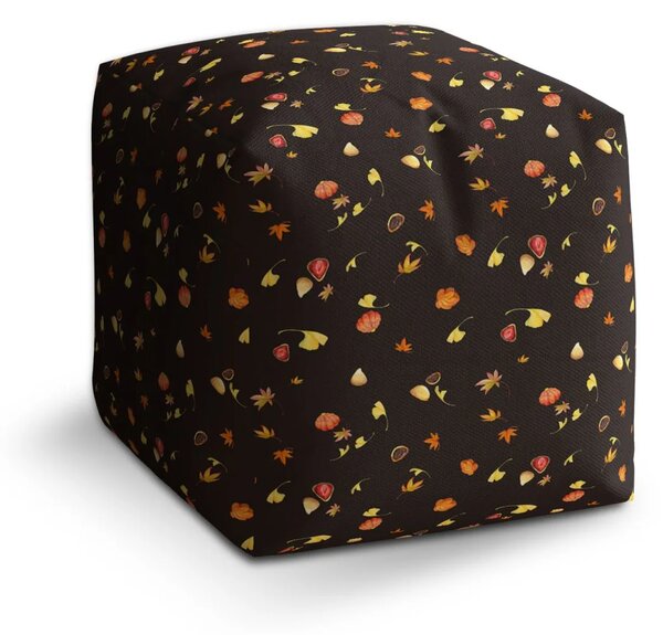 Sablio Taburet Cube Podzim na černé - 40x40x40 cm