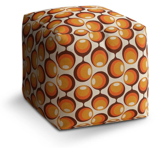 Sablio Taburet Cube Karamelové kruhy - 40x40x40 cm