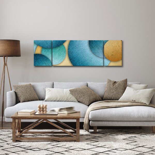 Obraz abstrakce kruhy (170x50 cm)
