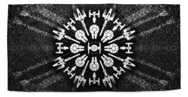 Sablio Ručník Star Wars Vesmírné lodě na šedém abstraktu - 30x50 cm
