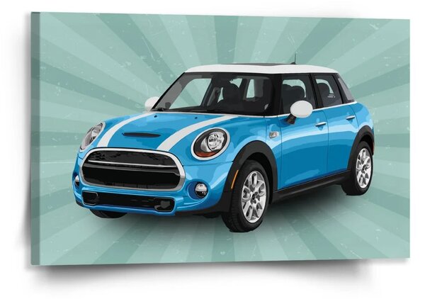 Sablio Obraz Mini sedan Zelené pozadí - 120x80 cm