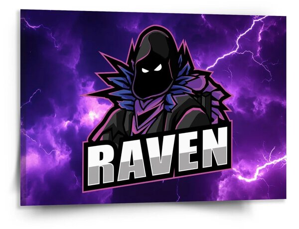 Sablio Obraz FORTNITE RAVEN Fialová bouře - 150x110 cm