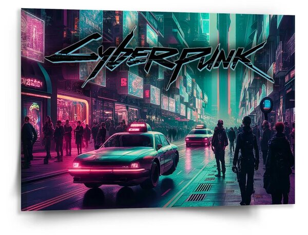 Sablio Obraz Cyberpunk 2077 Město - 150x110 cm