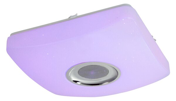 Globo 41349-18 AYLEEN - RGB svítidlo s 5W reproduktorem + dálkový ovladač, LED 18W 37 x 37cm (Stropní RGB LED svítidlo s bluetooth reproduktorem)