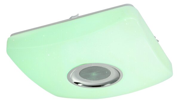 Globo 41349-18 AYLEEN - RGB svítidlo s 5W reproduktorem + dálkový ovladač, LED 18W 37 x 37cm (Stropní RGB LED svítidlo s bluetooth reproduktorem)