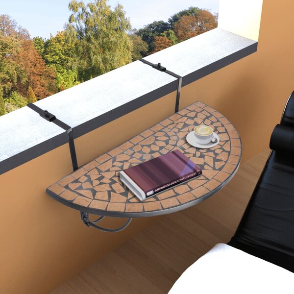 Závěsný stolek na balkon terakota mozaika