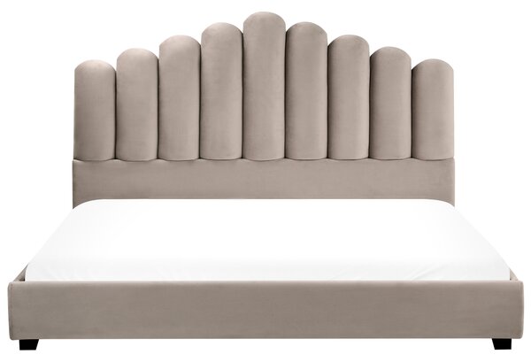 Postel Umělý samet VINCENNES 180 x 200 cm Taupe
