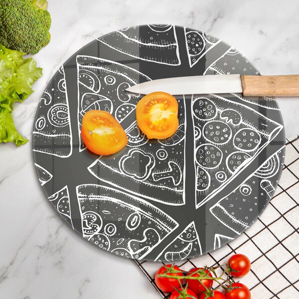 Skleněná deska do kuchyně Pizza ilustrace
