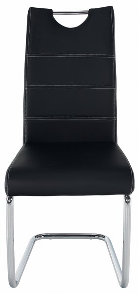 KONDELA Židle Abira New, černá / světlé šití