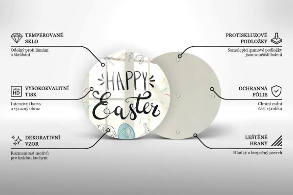 Skleněná deska do kuchyně Happy easter