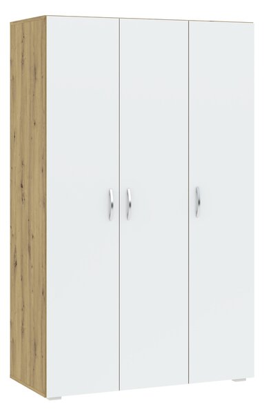 Třídveřová šatní skříň 111 cm RICHLAND - dub artisan / bílá