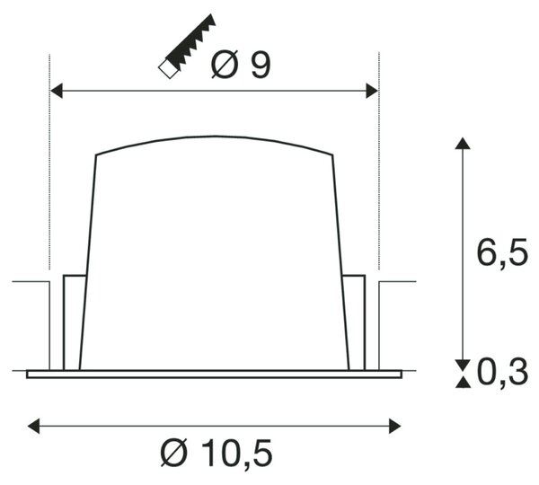 BIG WHITE SLV NUMINOS M Stropní vestavné svítidlo, 2700 K, 55°, IP20, kulaté, černé / bílé 1009602