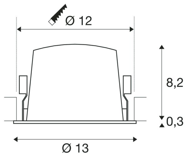 BIG WHITE SLV NUMINOS L Stropní vestavné svítidlo, 2700 K, 40°, IP20, kulaté, černé / bílé 1009760