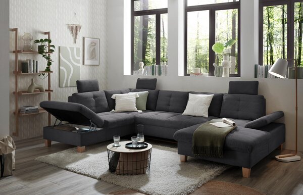 SEDACÍ SOUPRAVA, textil, antracitová MID.YOU - Sedací soupravy, Online Only