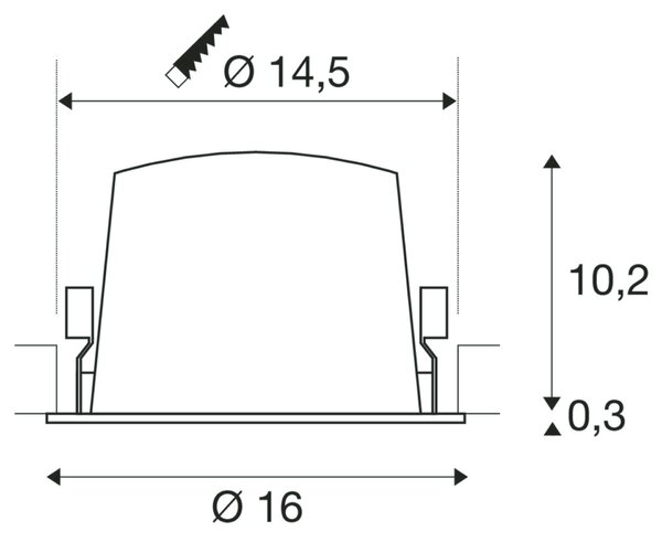 BIG WHITE SLV NUMINOS XL Stropní vestavné svítidlo, 2700 K, 20°, IP20, kulaté, černé / bílé 1009919