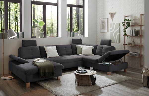 SEDACÍ SOUPRAVA, textil, antracitová MID.YOU - Sedací soupravy, Online Only