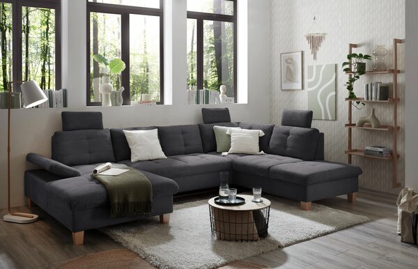 SEDACÍ SOUPRAVA, textil, antracitová MID.YOU - Sedací soupravy, Online Only