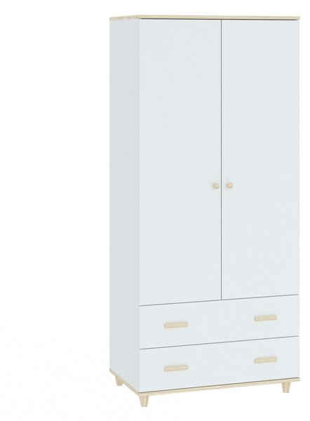 - Úzká šatní skříň se šuplíky 80 cm WALLER - bílá