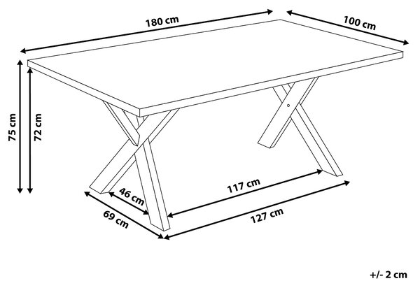 Jídelní stůl LISALA Černá 180 cm 100 cm