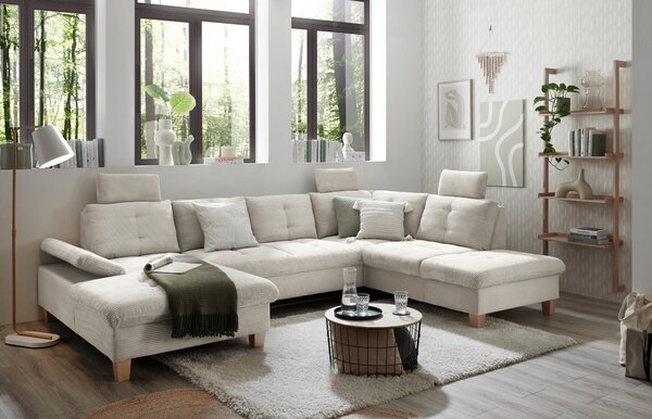 SEDACÍ SOUPRAVA, textil, béžová MID.YOU - Sedací soupravy, Online Only