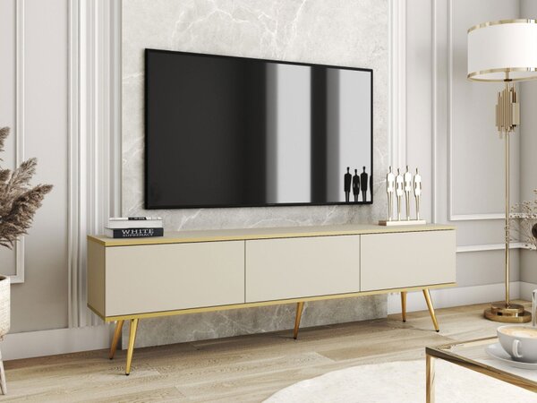 TV stolek/skřínka Oanisew I, Barva: černá / černá + zlatá 5903211337055