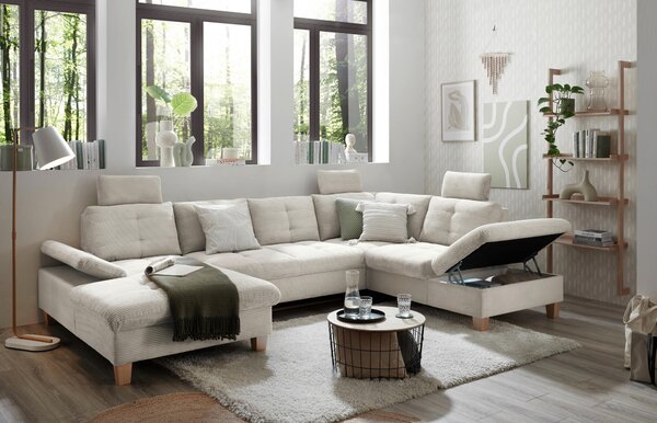 SEDACÍ SOUPRAVA, textil, béžová MID.YOU - Sedací soupravy, Online Only