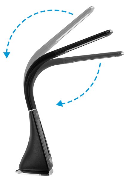 Stolní LED lampa Lilly, nastavitelné rameno, kožený vzhled, černá 107702