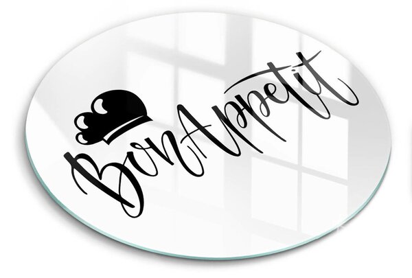 Skleněná deska do kuchyně Bon appetit nápis