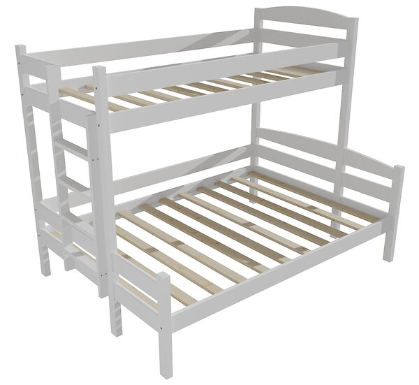 Vomaks Patrová postel s rozšířeným spodním lůžkem PPS 001 Rozměr: 90/140 x 200 cm, Barva: barva bílá, Varianta: vlevo