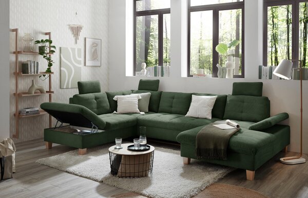 SEDACÍ SOUPRAVA, textil, tmavě zelená MID.YOU - Sedací soupravy, Online Only