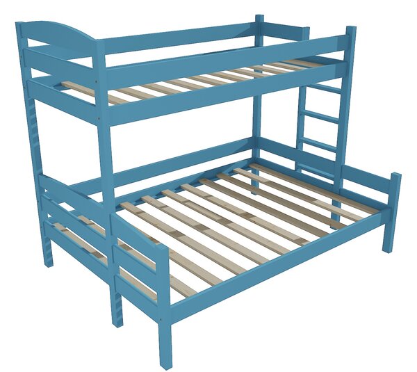 Vomaks Patrová postel s rozšířeným spodním lůžkem PPS 001 Rozměr: 100/120 x 180 cm, Barva: barva modrá, Varianta: vpravo