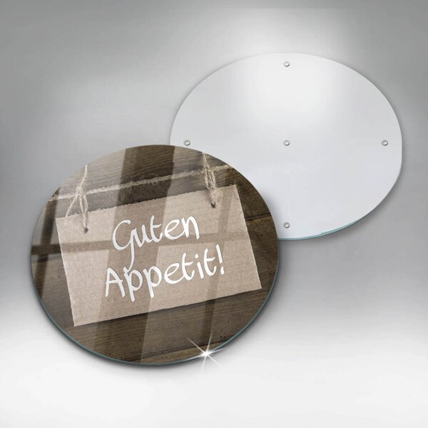 Skleněná deska do kuchyně Guten apetit nápis na deskách