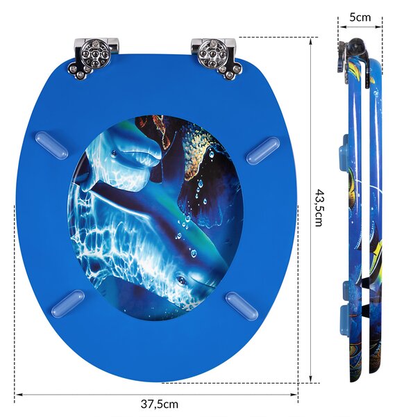 Casaria WC sedátko s automatickým spouštěním motiv mořský život 109401