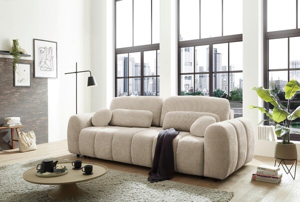 ROZKLÁDACÍ POHOVKA, textil, béžová MID.YOU - Rozkládací pohovky, Online Only