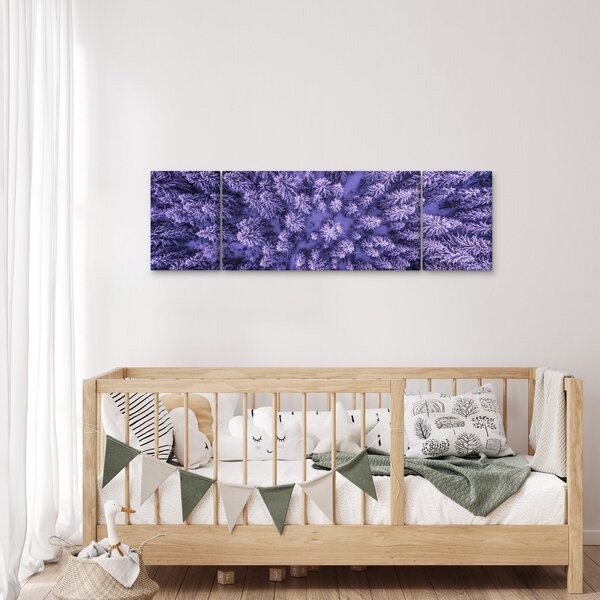 Obraz zasněžených stromů (170x50 cm)