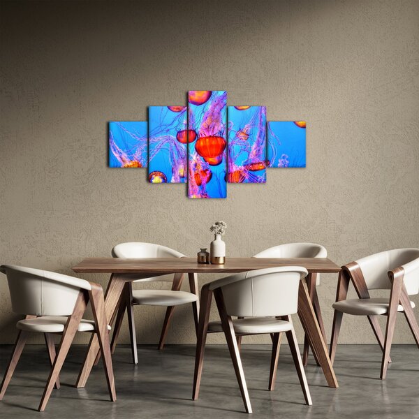Obraz medúz v moři (125x70 cm)