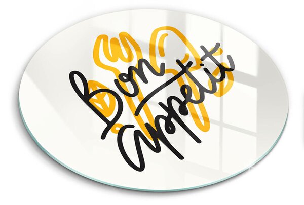 Skleněné krájecí prkénko Bon appetit nápis