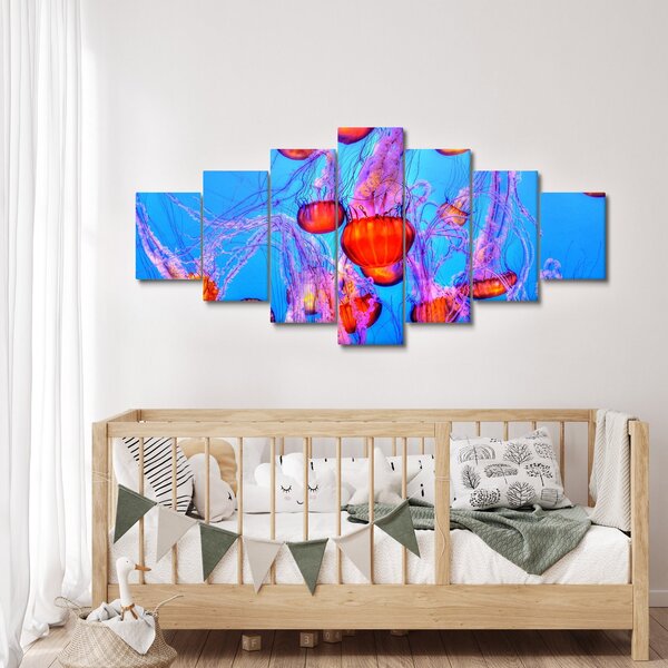 Obraz medúz v moři (210x100 cm)