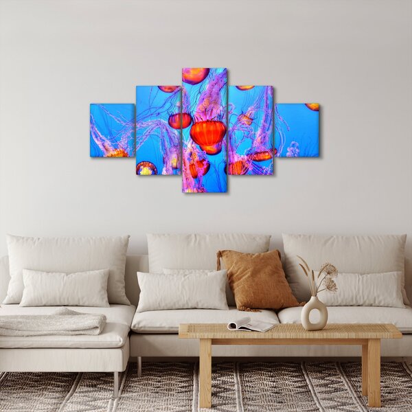 Obraz medúz v moři (125x70 cm)