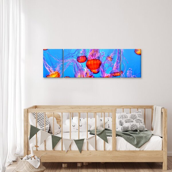 Obraz medúz v moři (170x50 cm)
