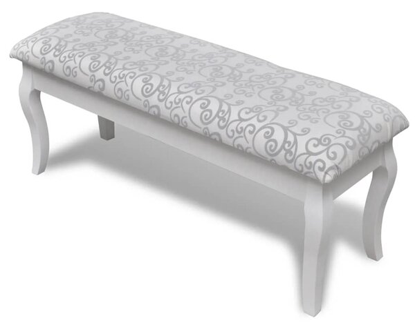 Polstrovaná stolička k toaletnímu stolku 2místná bílá 110 cm
