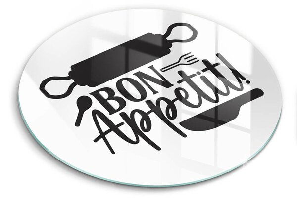Skleněné krájecí prkénko Bon appetit nápis